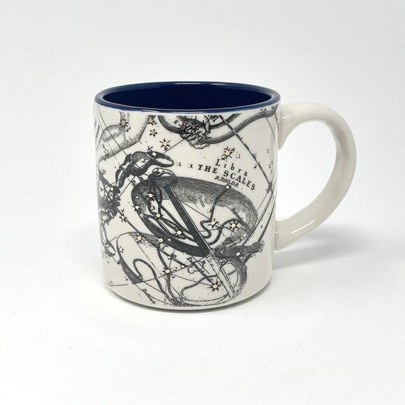 Anthropologie Salt and Earth Zodiac Astrology Coffee Tea Mug Cup Scorpio Blue - Picture 1 of 7